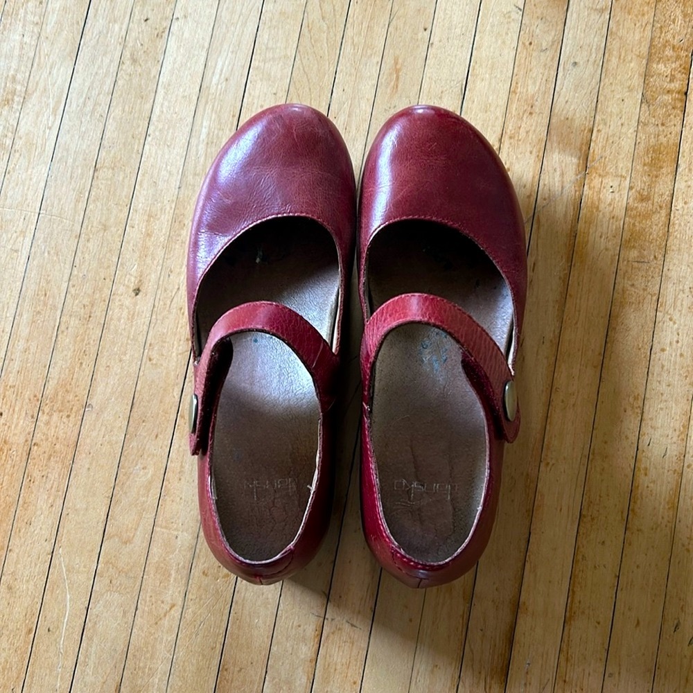 Red Mary Jane Dansko Clogs